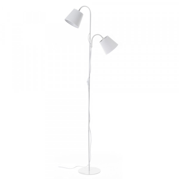 de 27x22x157 cm LOLAhome Lámpara de pie con tulipas contemporánea de metal y tela blanca