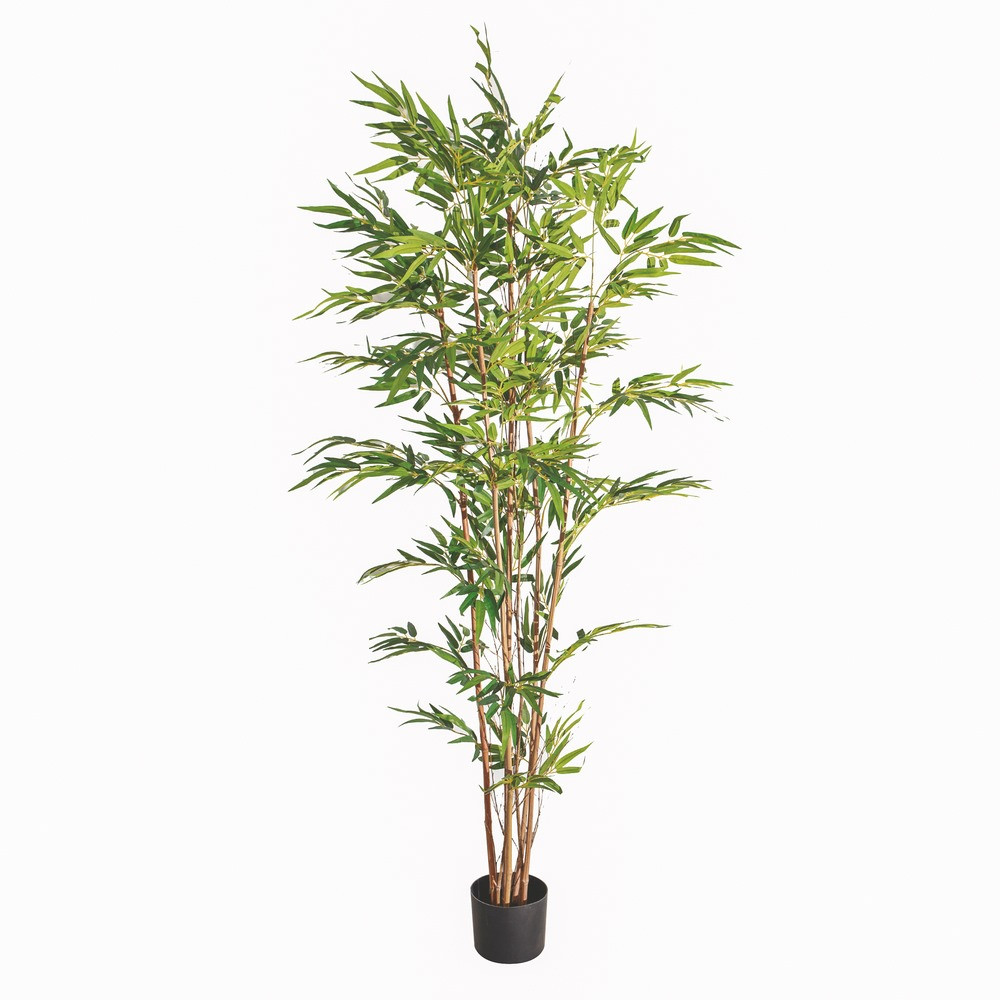 Planta Artificial Verde de bambú y de poliéster de 120 cm LOLAhome